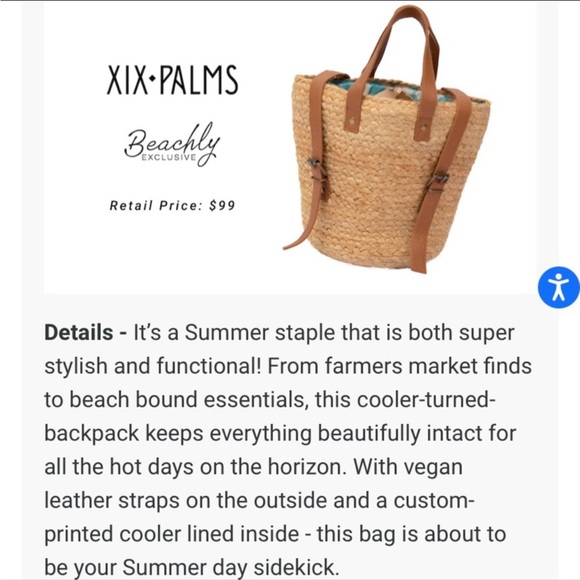 Beachly XIX PALMS Straw Tote Bag - Tan main image 9